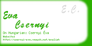 eva csernyi business card